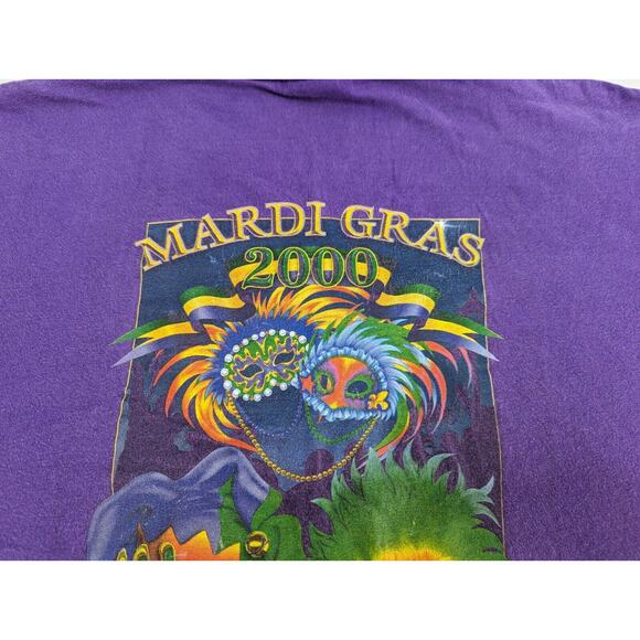 Vtg 2000 Mardis Gras Graphic T Shirt Size XL Purple Heineken Amstel Light - Picture 12 of 14